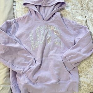 Cat & Jack Light Purple Hoodie with Shimmering Love Design